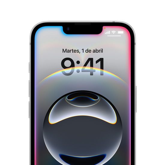 Un iPhone 16e muestra los bordes coloridos y brillantes alrededor de la pantalla bloqueada