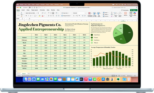 L’app Microsoft Excel affichée sur un MacBook Air