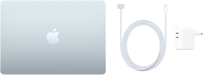 13-inch MacBook Air met USB-C-naar-MagSafe 3-kabel en USB-C-lichtnetadapter van 30 W