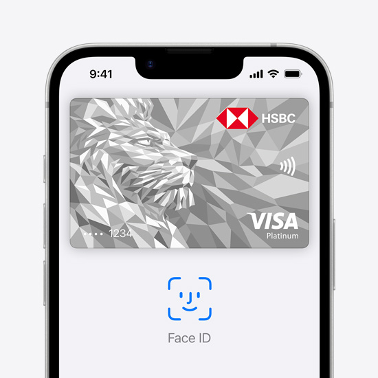Partial screen of iPhone 16e showing Face ID login for Apple Pay.
