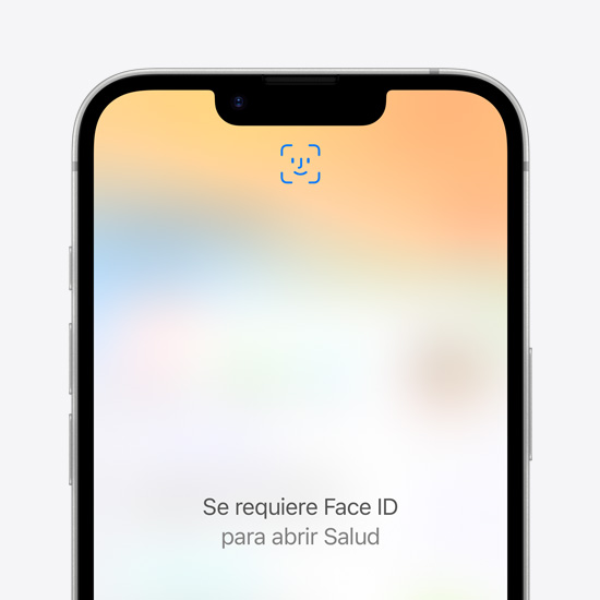 Vista parcial de la pantalla de un iPhone 16e que muestra Face ID.