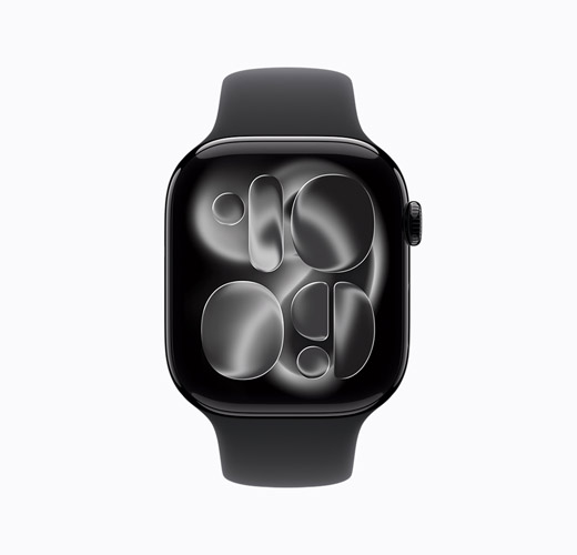 Apple Watch Series 10, Jet Black aluminum color, side exterior