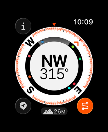 Backtrack feature, metrics: compass, elevation, marked waypoints