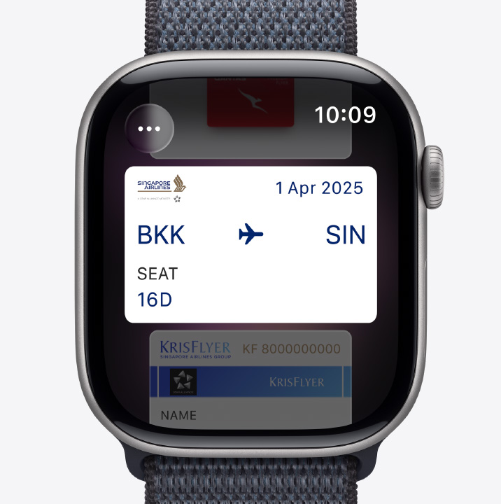 Apple Watch Series 11 devices, aluminum and titanium cases, silver, rose gold and gold colors, Apple Pay screen, Apple Card, Apple Wallet, Transit Card, home key card, Bands: Sport Loop, anchor blue color, Sport Band, light blush color, Braided Solo Loop, turmeric color