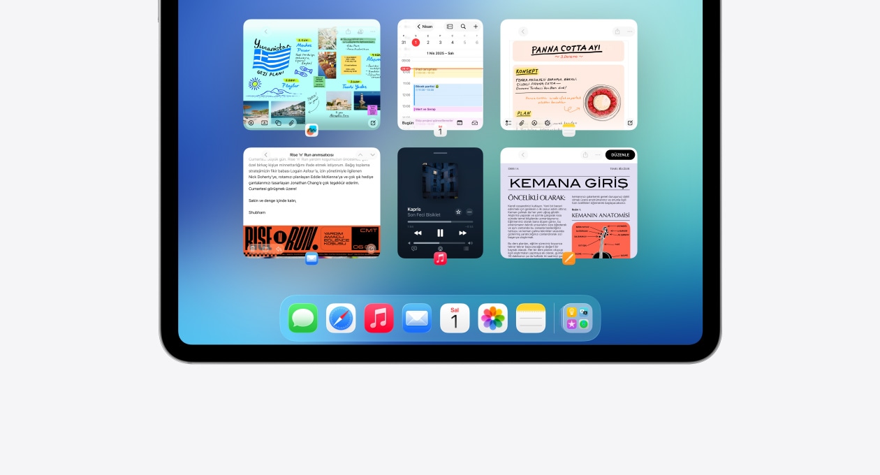 Exposé özelliğini gösteren iPad ekranı