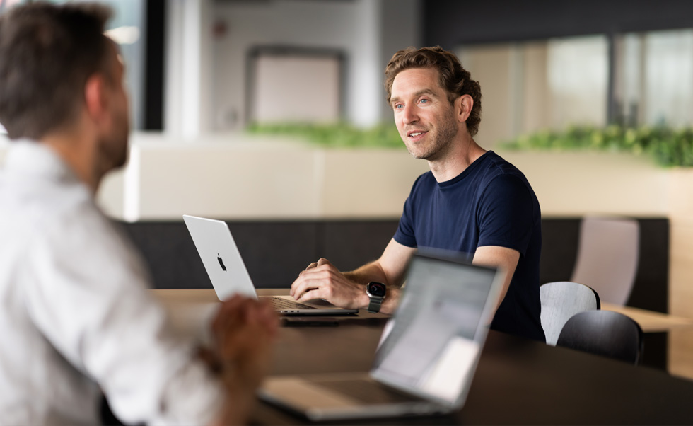 With MacBook&nbsp;Pro, COO André-Philippe Ethier moves easily between his office, common areas and the retail floor to stay connected with his team.