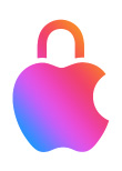Animație cu logo-ul Apple în forma unui lacăt, cu mecanismul în poziție încuiată pentru a sublinia protejarea confidențialității