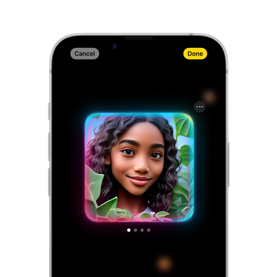 Scherm van iPhone 16e met de Image Playground-app.