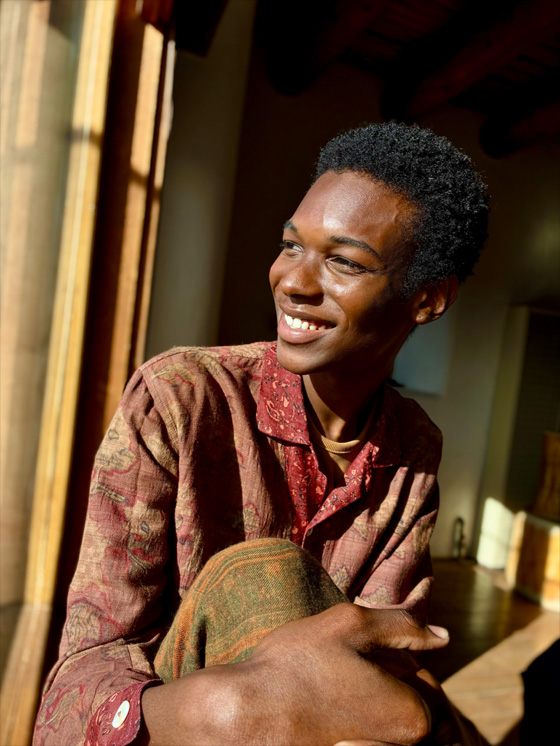 Photo of a person taken with Portrait mode camera feature.