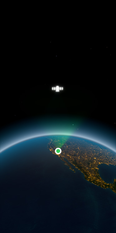 地球を上空からズームアウトして撮影した写真