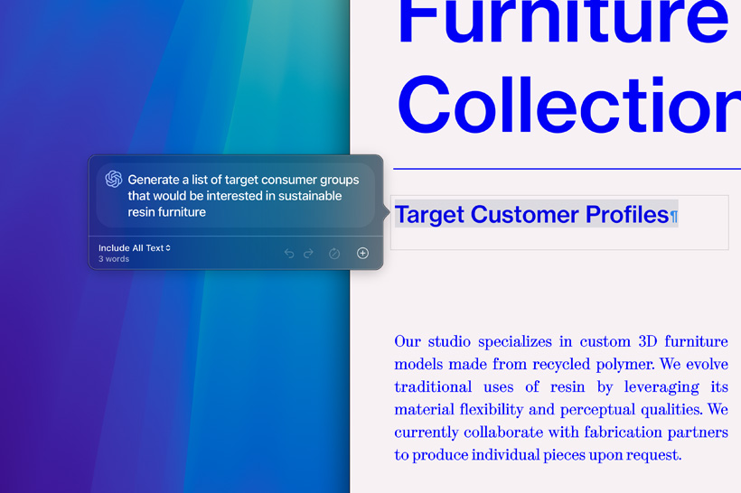 Инструменти за писане на Apple Intelligence, обобщаващи академична статия