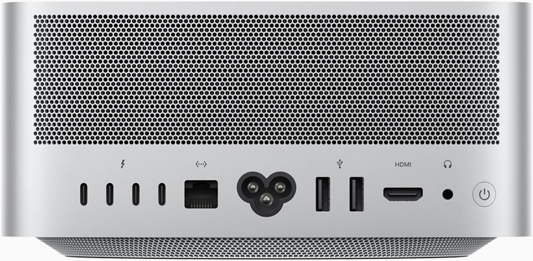 Изглед отзад на Mac Studio